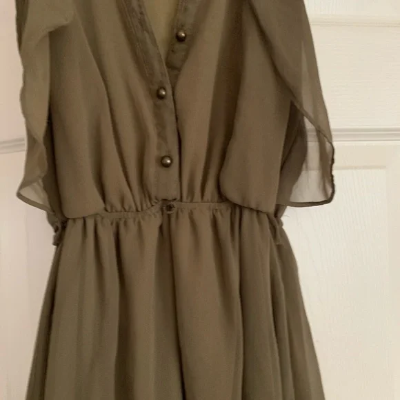 Olive green mini dress - Picture 3 of 4